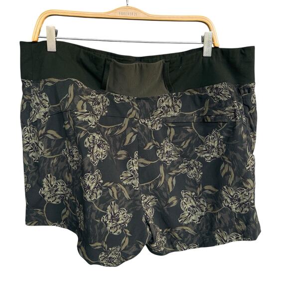 Athleta Trekkie North Printed Women Short Plus Size 20 Green Floral Nylon Active - Picture 2 of 10